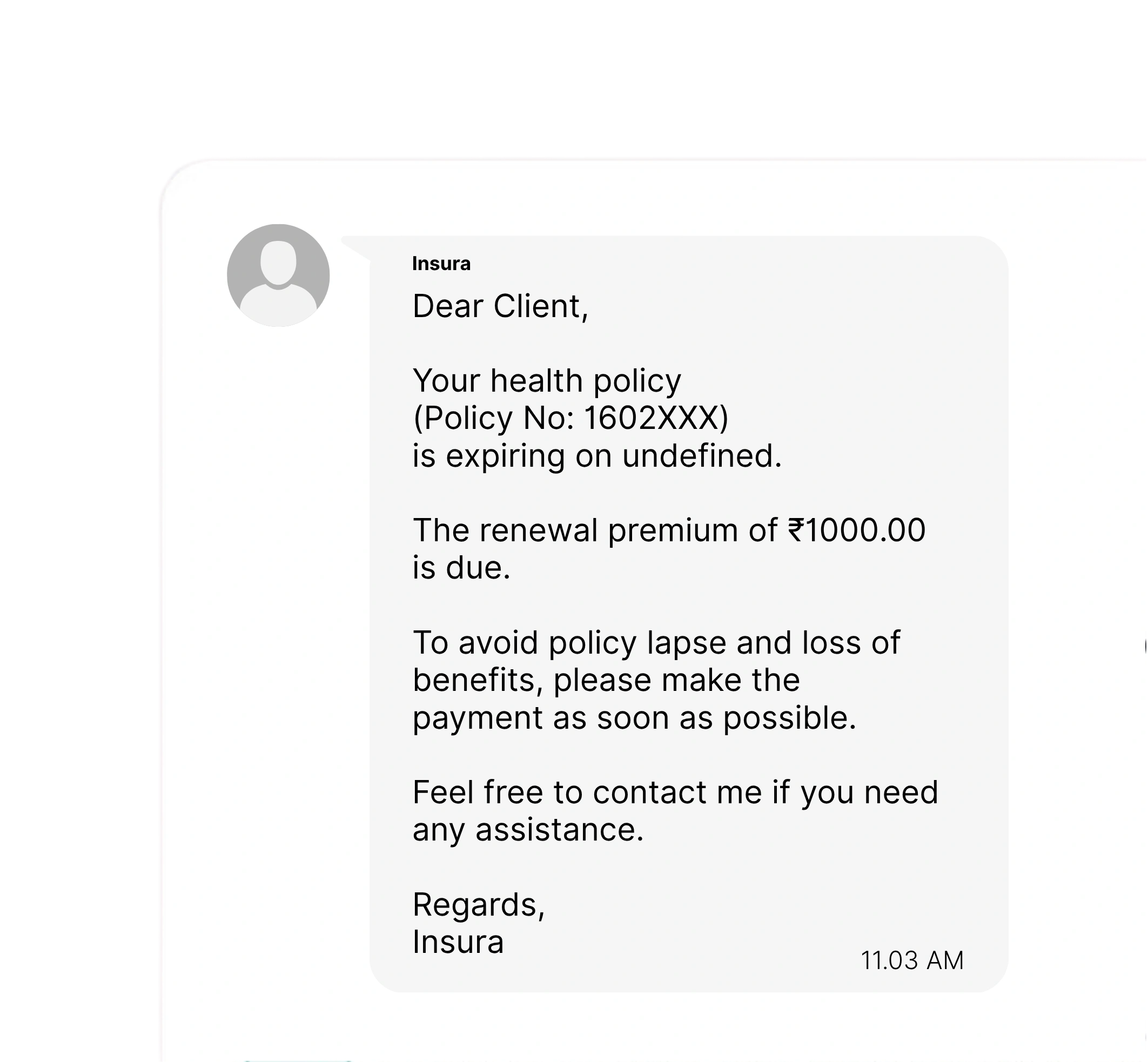 WhatsApp communication panel